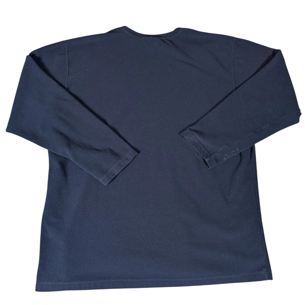 The North Face Mens Navy Blue Long Sleeve Fleece Pullover Crew Neck Top XXL